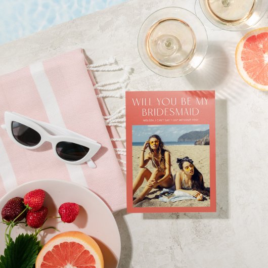 Color Palette Photo Be My Bridesmaid Proposal Card 招待状