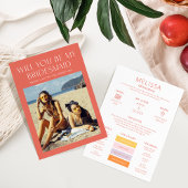 Color Palette Photo Be My Bridesmaid Proposal Card 招待状