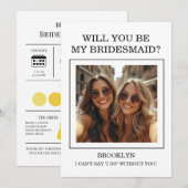 Color Pallet Will You Be My Bridesmaid Proposal 招待状 (正面/裏面)