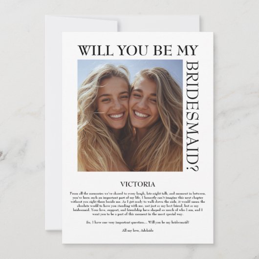 Color Pallet Will You Be My Bridesmaid Proposal 招待状 (正面)