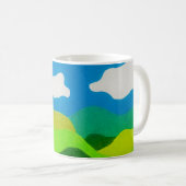 Color Pencil Abstract Landscape Blue Sky コーヒーマグカップ (正面右)