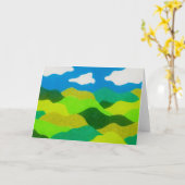 Color Pencil Abstract Landscape Blue Sky Card カード (黄色い花)