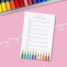 Color Pencils先生To Do List Post-It Notes ポストイット