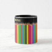 Color Pencils 2文字領域パーソナライズ名句 マグカップ (中央)