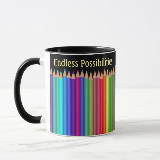 Color Pencils 2文字領域パーソナライズ名句 マグカップ (左)