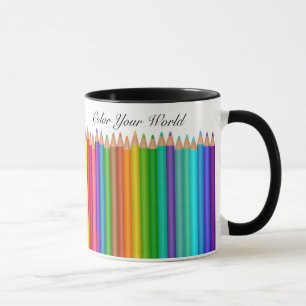 Color Pencils 2文字領域パーソナライズ名句 マグカップ