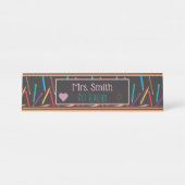 Color Pencils Art先生パーソナライズされた名プレート デスクネームプレート (正面)