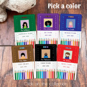 Color Pencils Doodle School Librarian IDバッジ バッジ