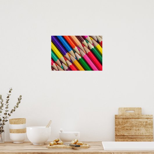 Color pencycrayons背景テクスチャ ポスター (キッチン)