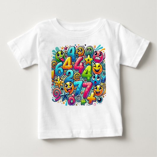 Color pop Digits 2026 – Emoji Math Madness ベビーTシャツ (正面)