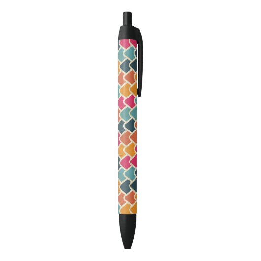 Color Pop Geometric Design – Modern Abstract Style 黒ボールペン (底(縦))