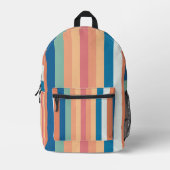 Color Shadeストライプ新学期 プリントバックパック (正面)