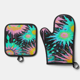 Color Splash Abstract Art 鍋つかみ&鍋敷きセット