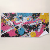 Color Splash Abstract Expression Art ビーチタオル (正面)