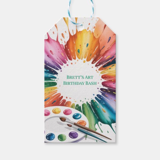 Color Splash Art Birthday Bash ギフトタグ (正面)
