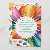 Color Splash Art Birthday Bash 招待状 (正面/裏面)