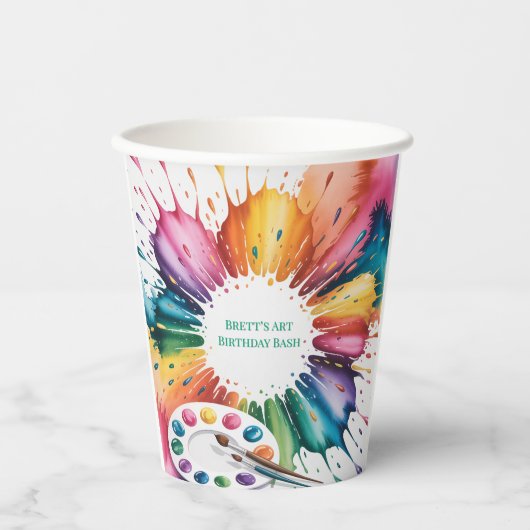 Color Splash Art Birthday Bash 紙コップ (正面)
