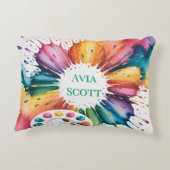 Color Splash Art Birthday Gift アクセントクッション (裏面)