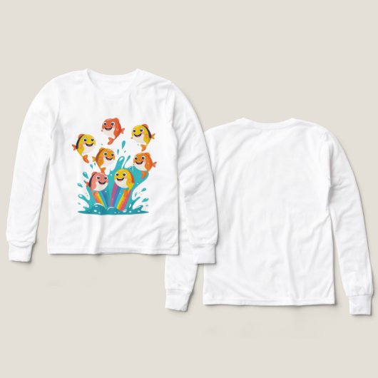 Color Splash Fish Kids Sweatshirt (デザイン 正面＆背面)