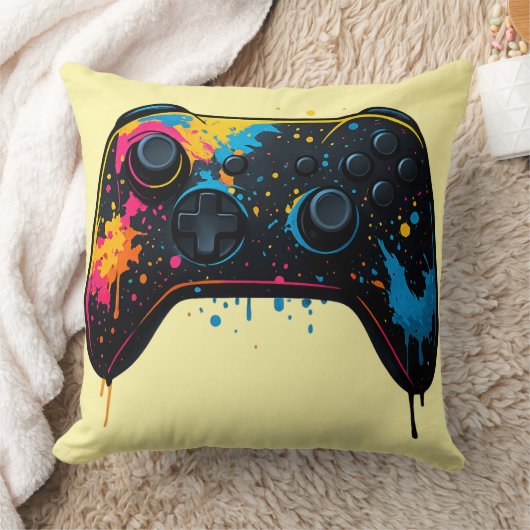 Color Splash Game Controller Sticker クッション (ブランケット)