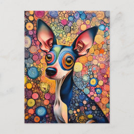 Color Splash Pop-Art Dog Portrait ポストカード