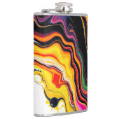 Color Splash Swirl – Vibrant Abstract Drip Art フラスク (右)