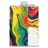 Color Splash Swirl – Vibrant Abstract Drip Art フラスク (裏面)