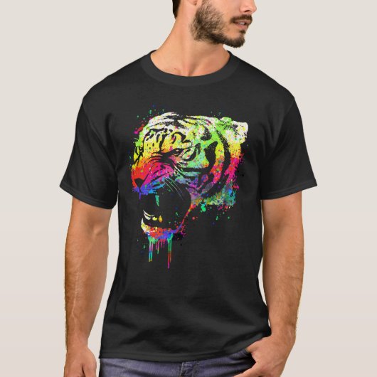 Color splatter tiger tシャツ (正面)
