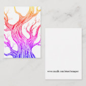 Color Spooky Abstract Tree Pen Drawing ノートカード (正面/裏面)