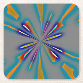 Color Starburst on Grey スクエアペーパーコースター (正面)