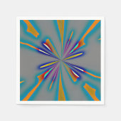 Color Starburst on Grey スタンダードカクテルナプキン (正面)