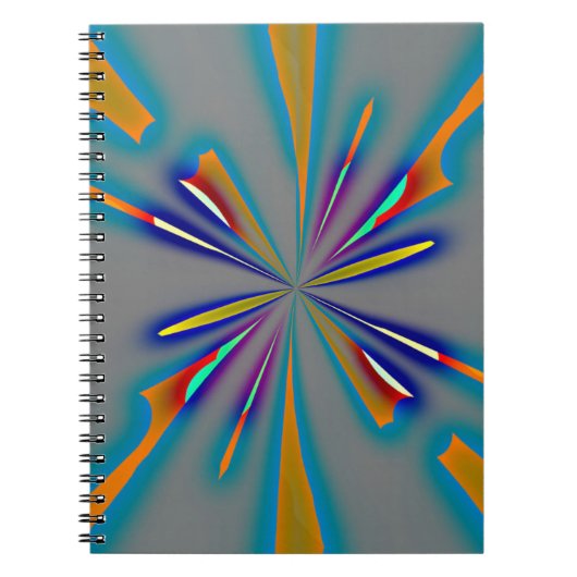 Color Starburst on Grey ノートブック (正面)
