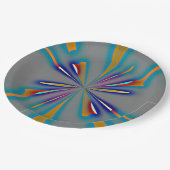 Color Starburst on Grey ペーパープレート (アングル)