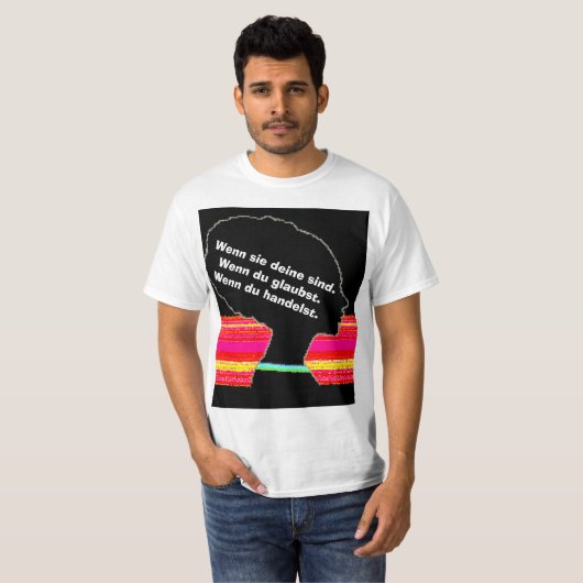Color Stripe Profile – Motivational T‑Shirt Tシャツ (正面フル)