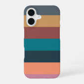 color stripes colorful pastel iPhone 16ケース (裏面)