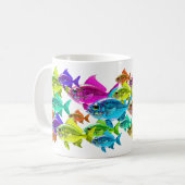 Color Swirl Fish コーヒーマグカップ (正面左)