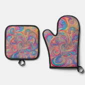 Color Swirls  鍋つかみ&鍋敷きセット (正面)