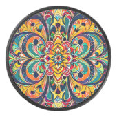 Color Symphony Mandala – Bold Psychedelic Floral アイスホッケーパック (正面)