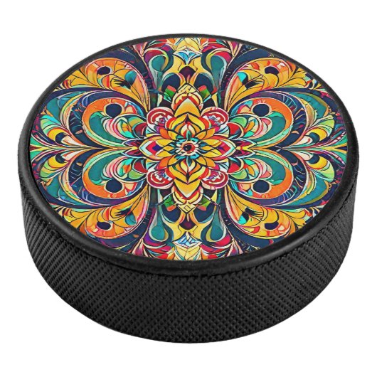Color Symphony Mandala – Bold Psychedelic Floral アイスホッケーパック (3/4)