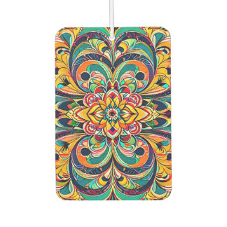 Color Symphony Mandala – Bold Psychedelic Floral カーエアーフレッシュナー