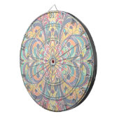 Color Symphony Mandala – Bold Psychedelic Floral ダーツボード (正面右)
