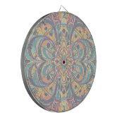 Color Symphony Mandala – Bold Psychedelic Floral ダーツボード (正面左)