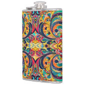 Color Symphony Mandala – Bold Psychedelic Floral フラスク (左)