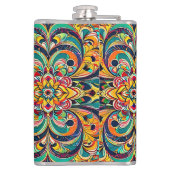 Color Symphony Mandala – Bold Psychedelic Floral フラスク (裏面)