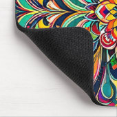 Color Symphony Mandala – Bold Psychedelic Floral マウスパッド (コーナー)