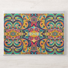 Color Symphony Mandala – Bold Psychedelic Floral HPラップトップスキン