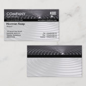 Color Tex縞模様 – 同心円リングや輪- Chrome 名刺 (正面/裏面)