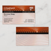 Color Tex縞模様 – 同心円リングや輪- OrangeChrome 名刺 (正面/裏面)