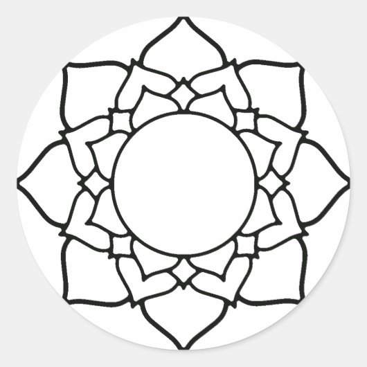 Color This Mandala Craft Project ラウンドシール (正面)