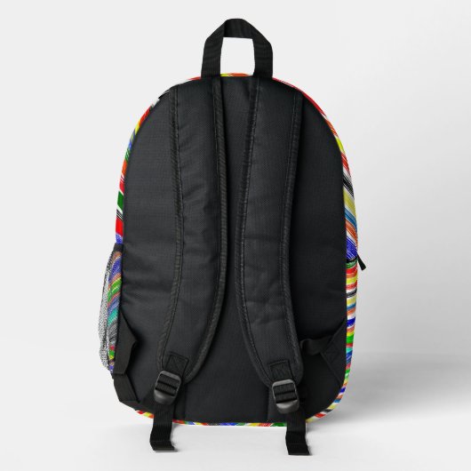 "Color Vortex" – Abstract Art Backpack プリントバックパック (裏面)